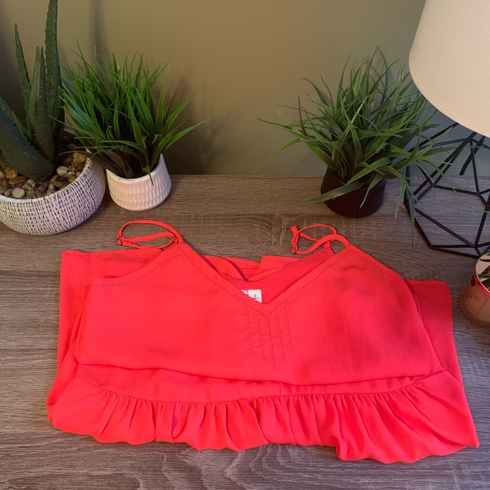 Coral Spaghetti Strap Dress